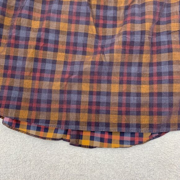 Rowm Button Shirt Mens 2XB Big & Tall Plaid Velvet Long Sleeve Plaid - Picture 16 of 16